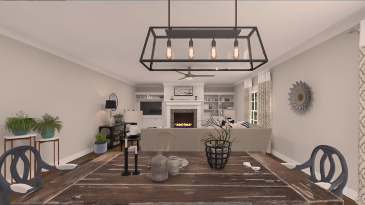 Virtual tour image of the Clark family room.