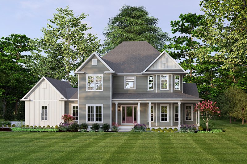 Main image of the Charlevoix with gray siding revised in 2025.