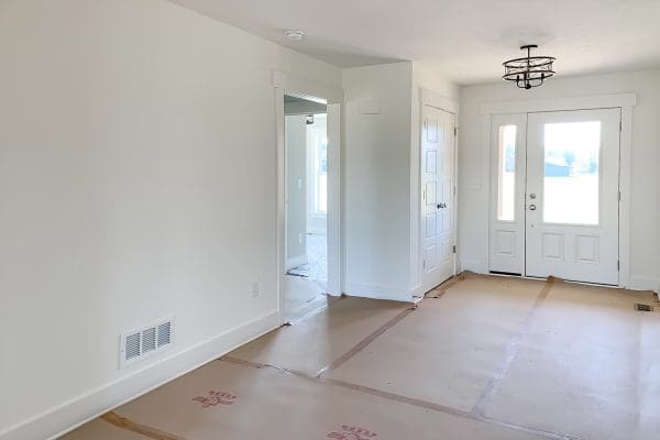 Dover entry leading to office and main living space.