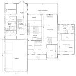 A custom home with 2820 square feet on the first floor.