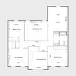 Second floor of a customized Madison II home with 1108 square feet.