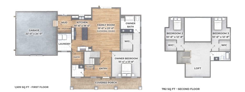 Main photo of both the first and second floor of the Bellaire.
