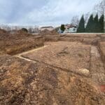 Excavated home site showing layout of future Madison II floor plan